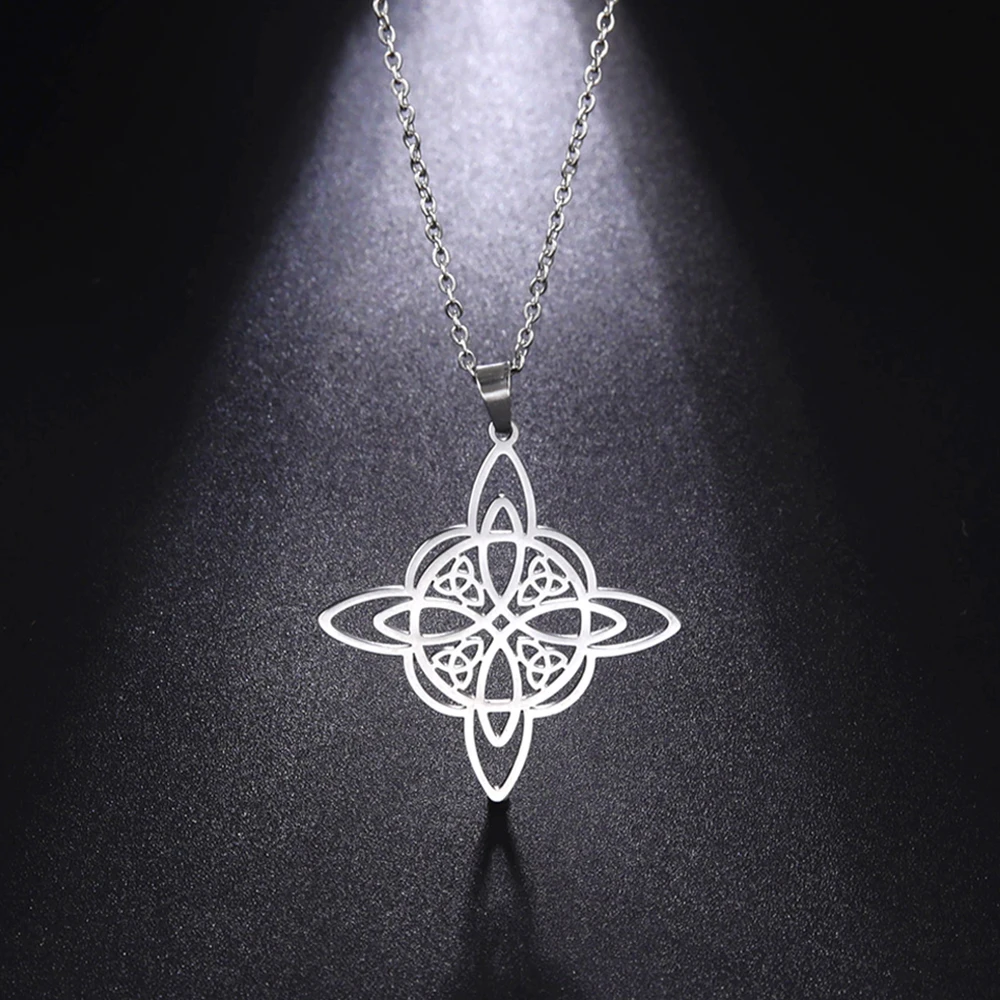 

Teamer Trend Witch Knot ожерелье для женщин Good Luck Celtics Knot ювелирные изделия из нержавеющей стали Wiccan винтажный амулет женские ожерелья wholesale dropshipping