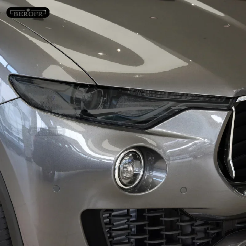 Фото Для Maserati Ghibl Levante Quattroporte автомобильная защитная пленка для фар, дымчатая черная прозрачная защитная наклейка из ТПУ №5