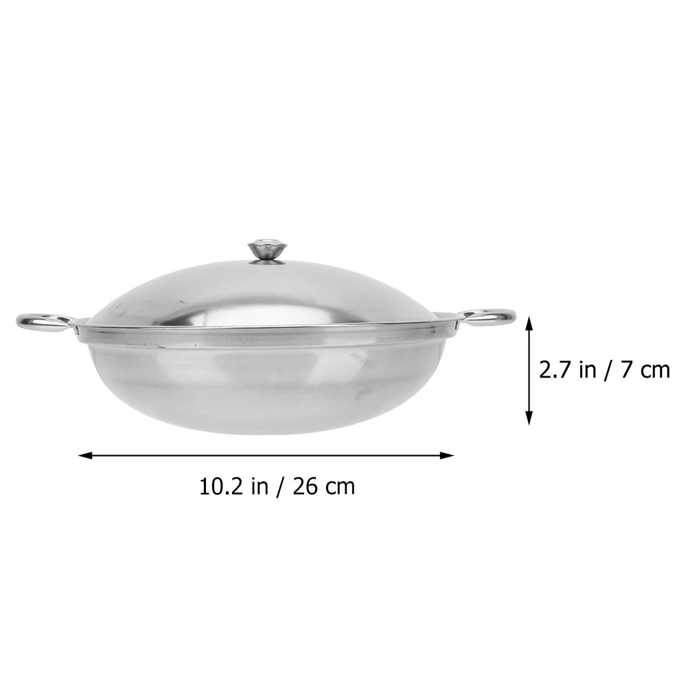 

2pcs Stainless Steel Anti-spill Hot Pot Household Cooking Pot with Cover