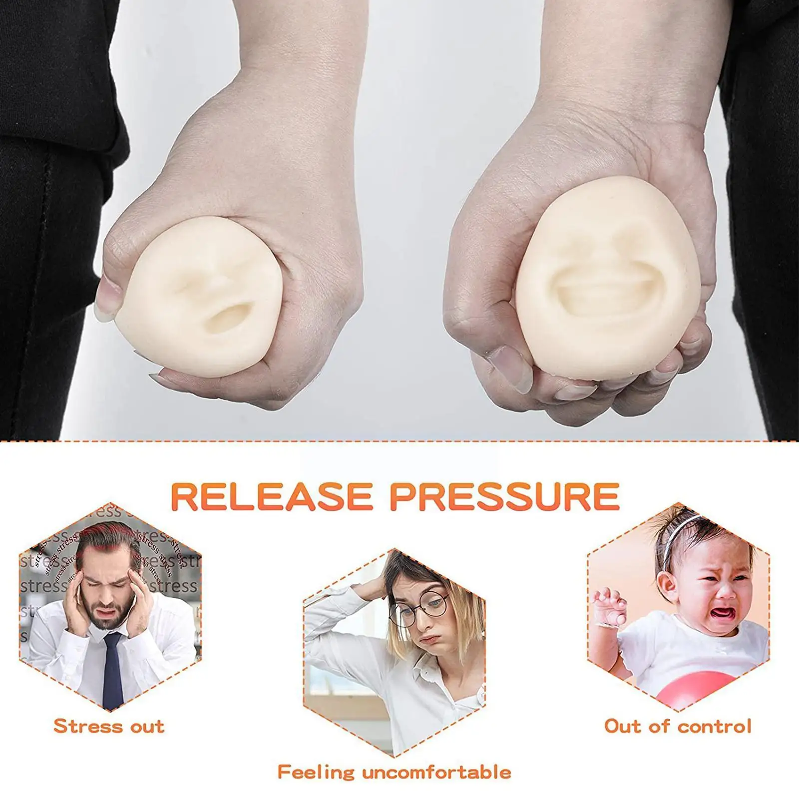 

Novelty Human Face Emotion Vent Ball Squishy Toy Fun Toys Relieve Novelty Adult Ball Antistress Gift Toy Stress J9K6