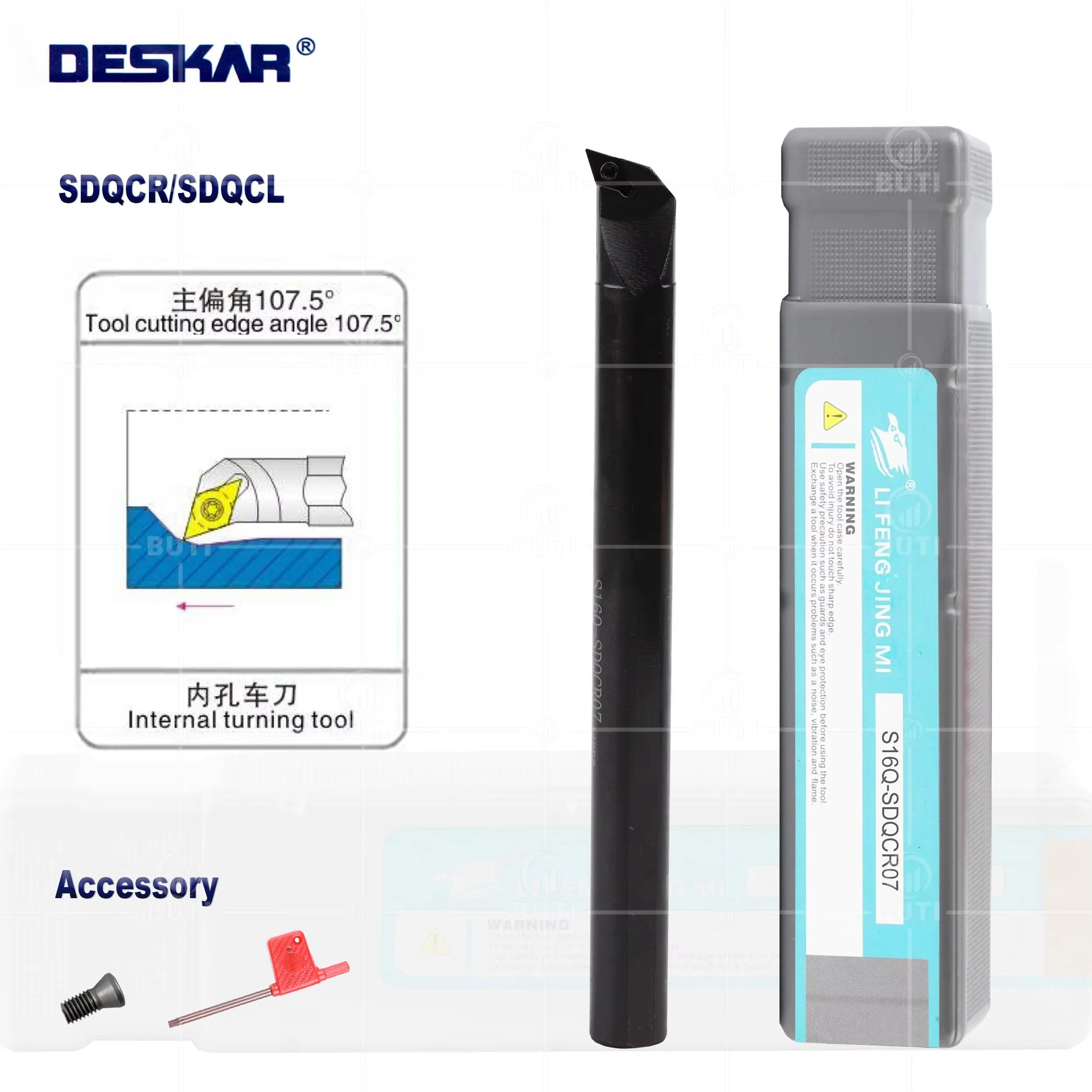 Фото DESKAR 100% оригинал S08K S12M S16Q S20R SDQCR07/SDQCL11 Токарный станок с ЧПУ Расточные оправки Вставки Держатель токарных лезвий с внутренним отверстием №3