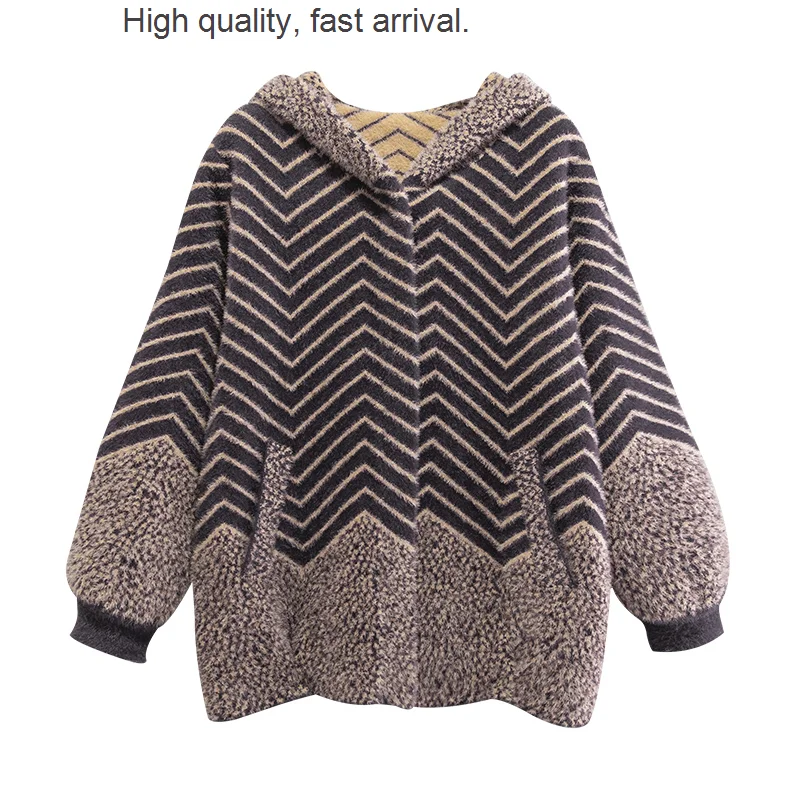 

Elderly Middle-Aged and Women's Clothing Fall Winter Coat Mink-like Wool Fashionable Sweater Short Cardigan Loose Mom Spring