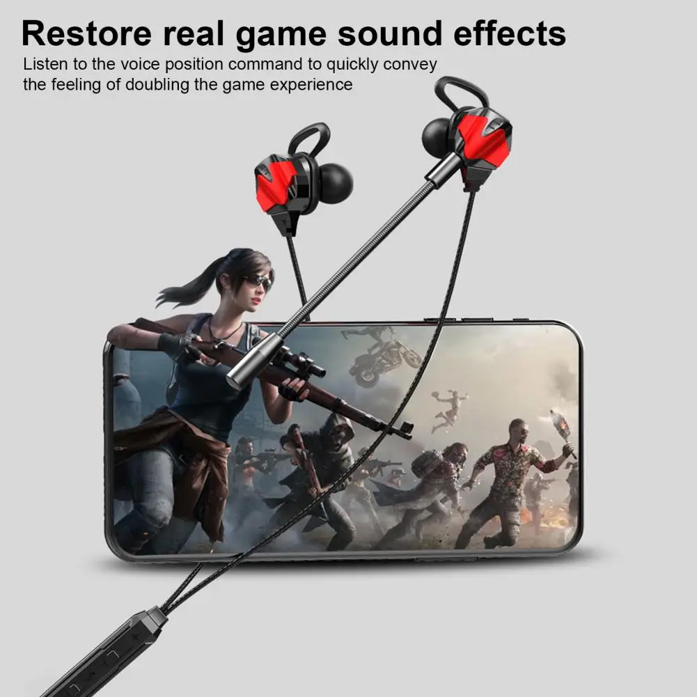 

Wired Earphone High Fidelity Intelligent Noise Cancelling Universal 3.5mm In-ear Student Surround Gaming Earbud for Calling