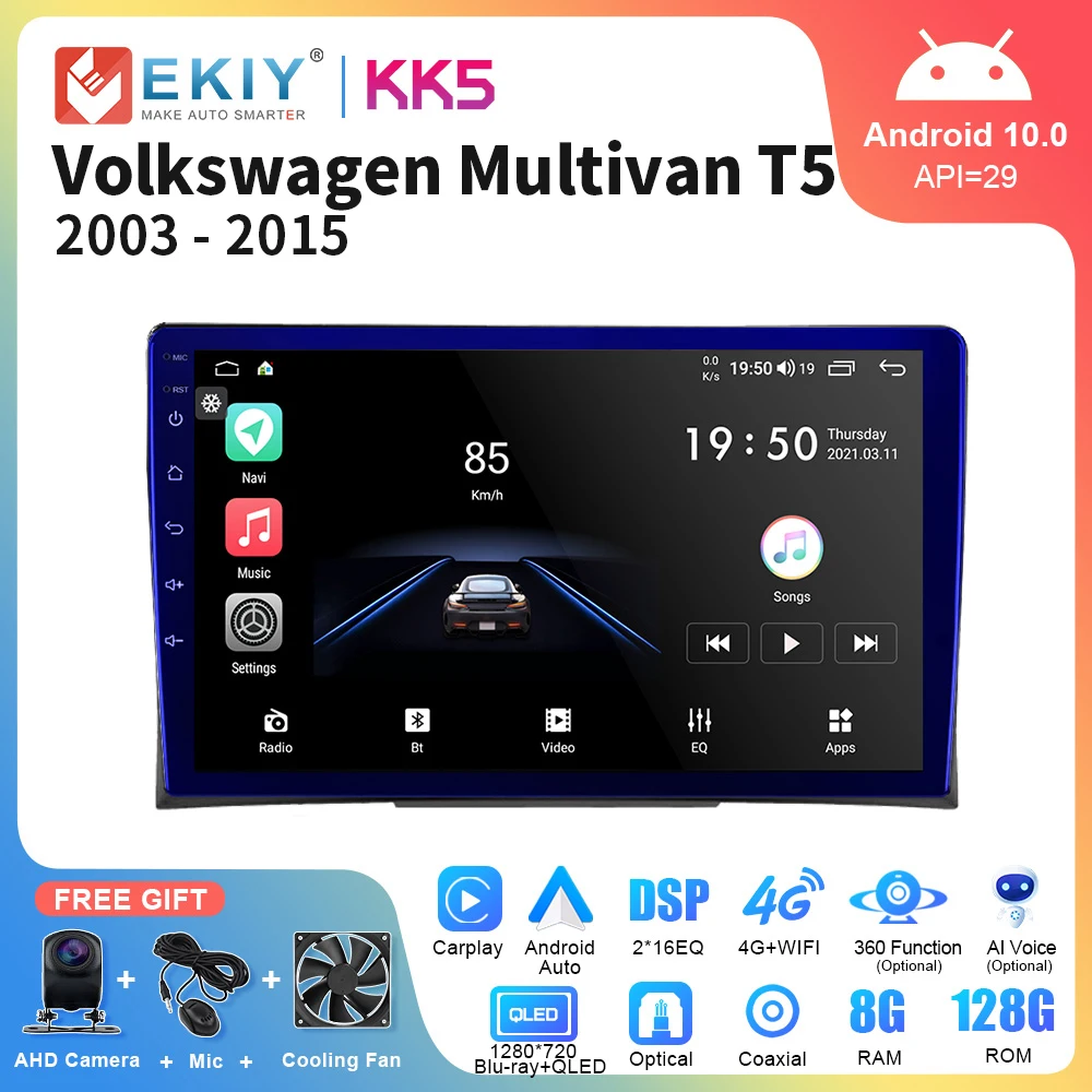

EKIY KK5 Android 10 Auto Radio For Volkswagen Multivan T5 2003 - 2015 Car Stereo Multimedia Video Player GPS Navigation 2din DVD