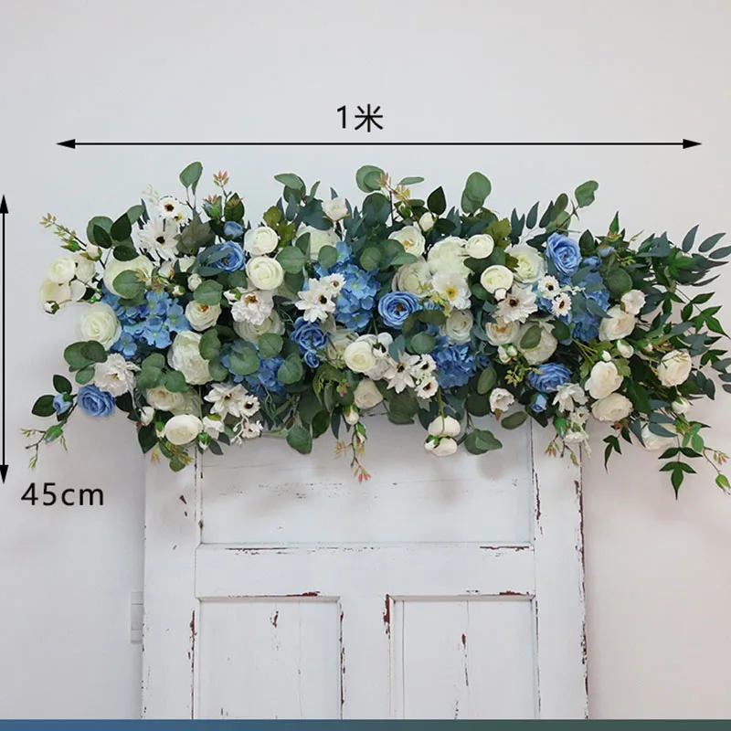 

Customized long row flower wedding set silk flower window decoration wedding reception area flower row photo photography props