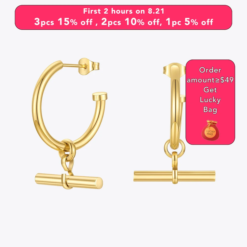 

ENFASHION Stick Bar Dangle Earring For Women Stainless Steel Kolczyki Earings Gold Color Fashion Jewelry 2021 Gifts E211237