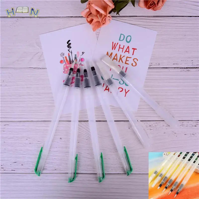 

6pcs Refillable Water Brush Ink Pen for Color Drawing Painting Illustration and Calligraphy School Stationery