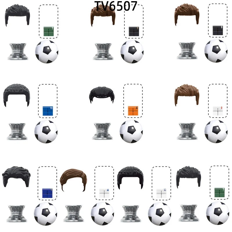 Знаменитый футболист Звездный номер 7 8 10 4 9 18 Модельные блоки MOC Набор кирпичей