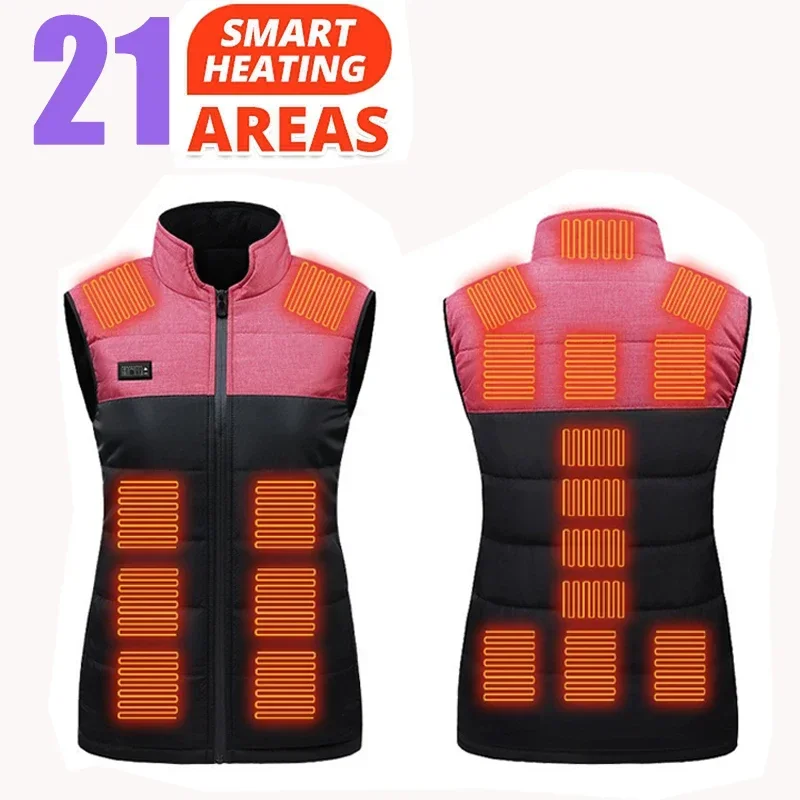 

Electric Heated 21 Heated Areas Zones Vest Jackets Sportswear Heated Coat Graphene Heat Coat USB Heating Jacket for Camping