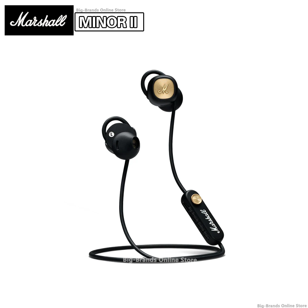 Marshall Minor II Wireless Bluetooth Earphone Pop Rock Music with Microphone Magnetic Suction Stereo Deep Bass Earbuds Headphone