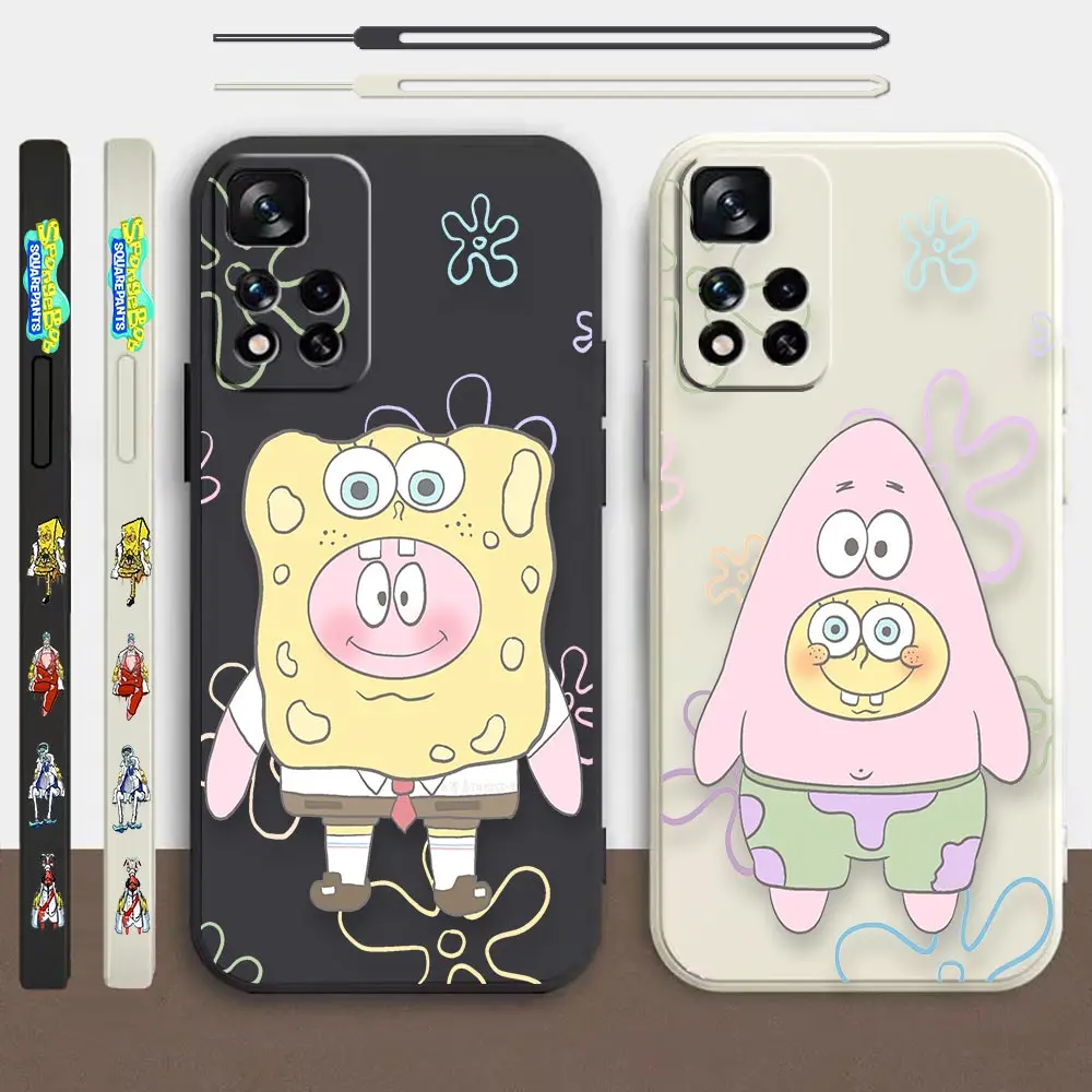 

S-SpongeBob Patrick Star Anime Couple Case For Redmi Note 11 11T 11S 10 10T 10S 9 9T 9S 8 7 7S 6 5 4 4X Pro Max Lite 4G 5G Cover