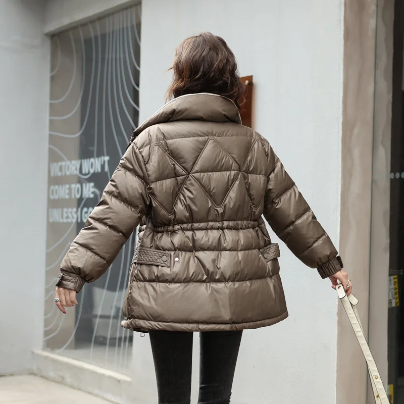 Winter New Temperament White Duck Down Warm Jacket Small Waist Slim Down Jacket Women's Clothing