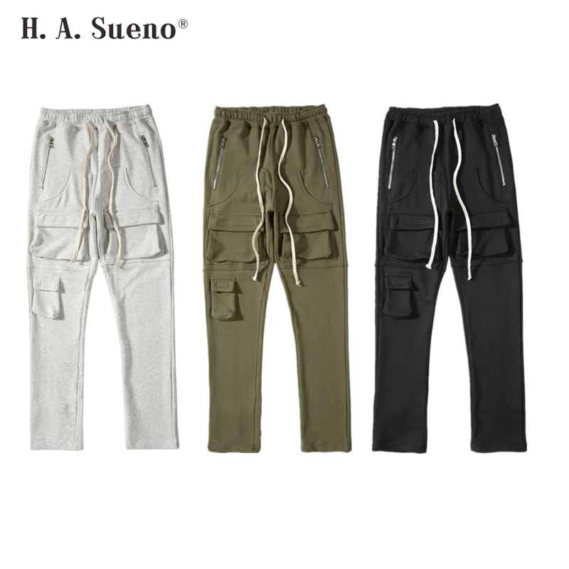 

European And American Mens High Street Jogger Pants Multi Pocket Sweatpants Streetwear For Men Trouers