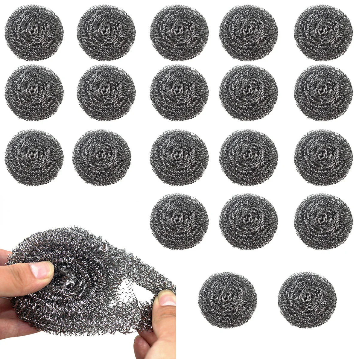 

20Pcs Stainless Steel Scrubber Flexible Stainless Steel Cleaning Ball Multipurpose Utensil Scrubber Portable Dish Scrubbers