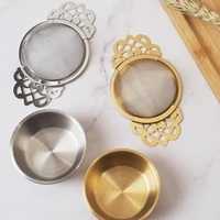double layer fine mesh tea strainer stainless steel filter sieve teaware lace tea drain useful tea infusers kitchen accessories
