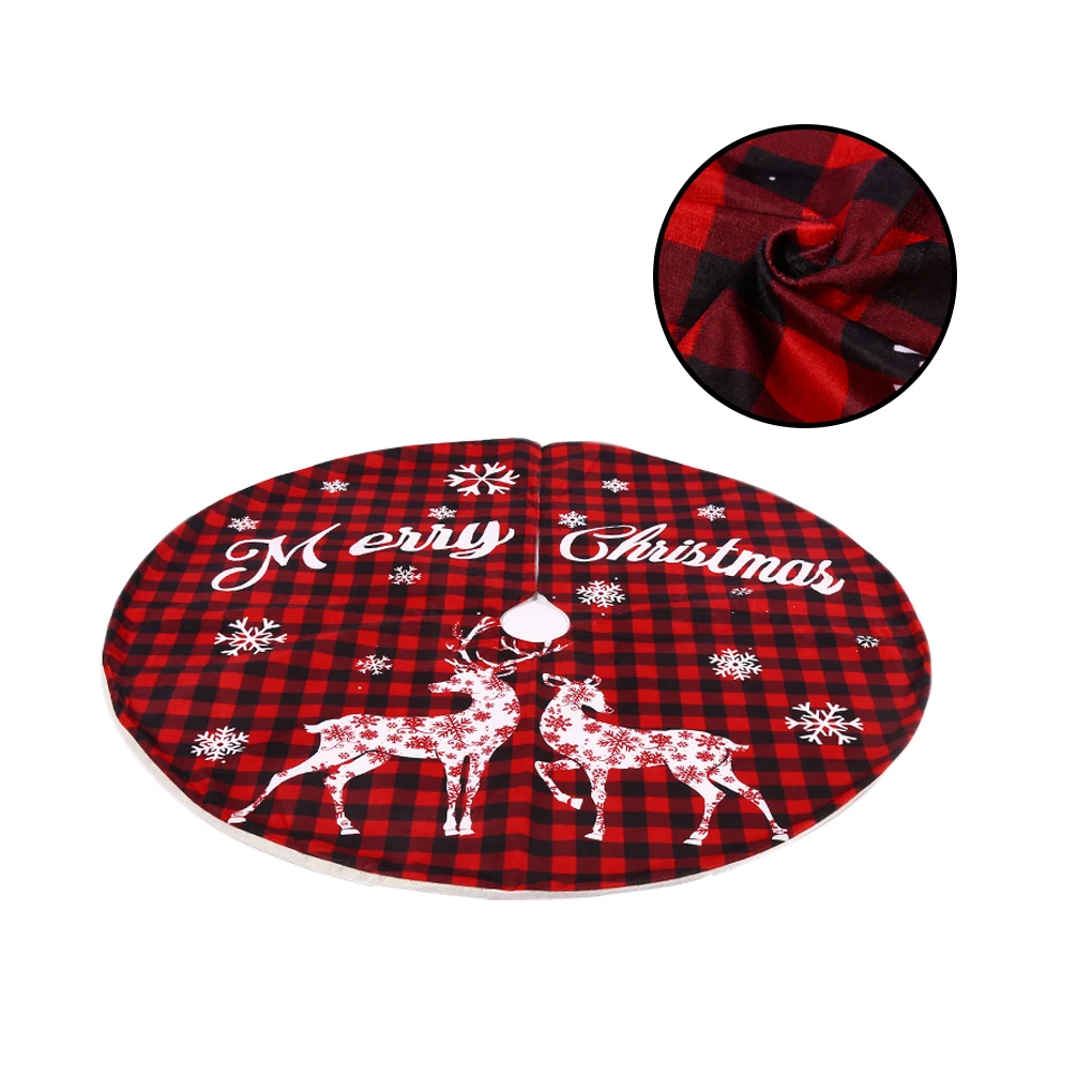 

Christmas Tree Skirt Ornament Animal Fine Plaid Cloth Tree Bottom Mat Xmas Decoration Christmas New Year decorations