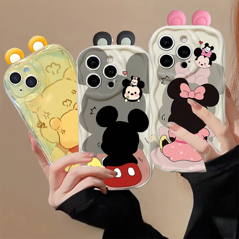 Фото Чехол с 3D-принтом Микки и Минни и ушками для Xiaomi 15T Pro, POCO X7, X6, X5, F3, X3, M3, M4, M6, F6, F7 Pro, F8, 15 Ultra, 12T №1