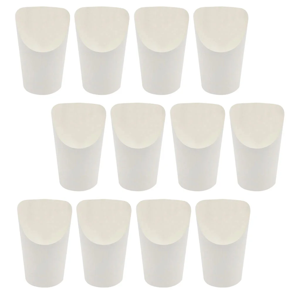

50 Pcs Chip Cup Kraft Paper Fries Mug Portable Disposable Containers Cone Stand Ice Cream Takeaway Dipping French