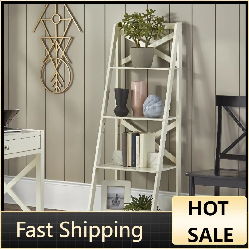 

4-уровневая полка TMS x, белый книжный шкаф с лестницей