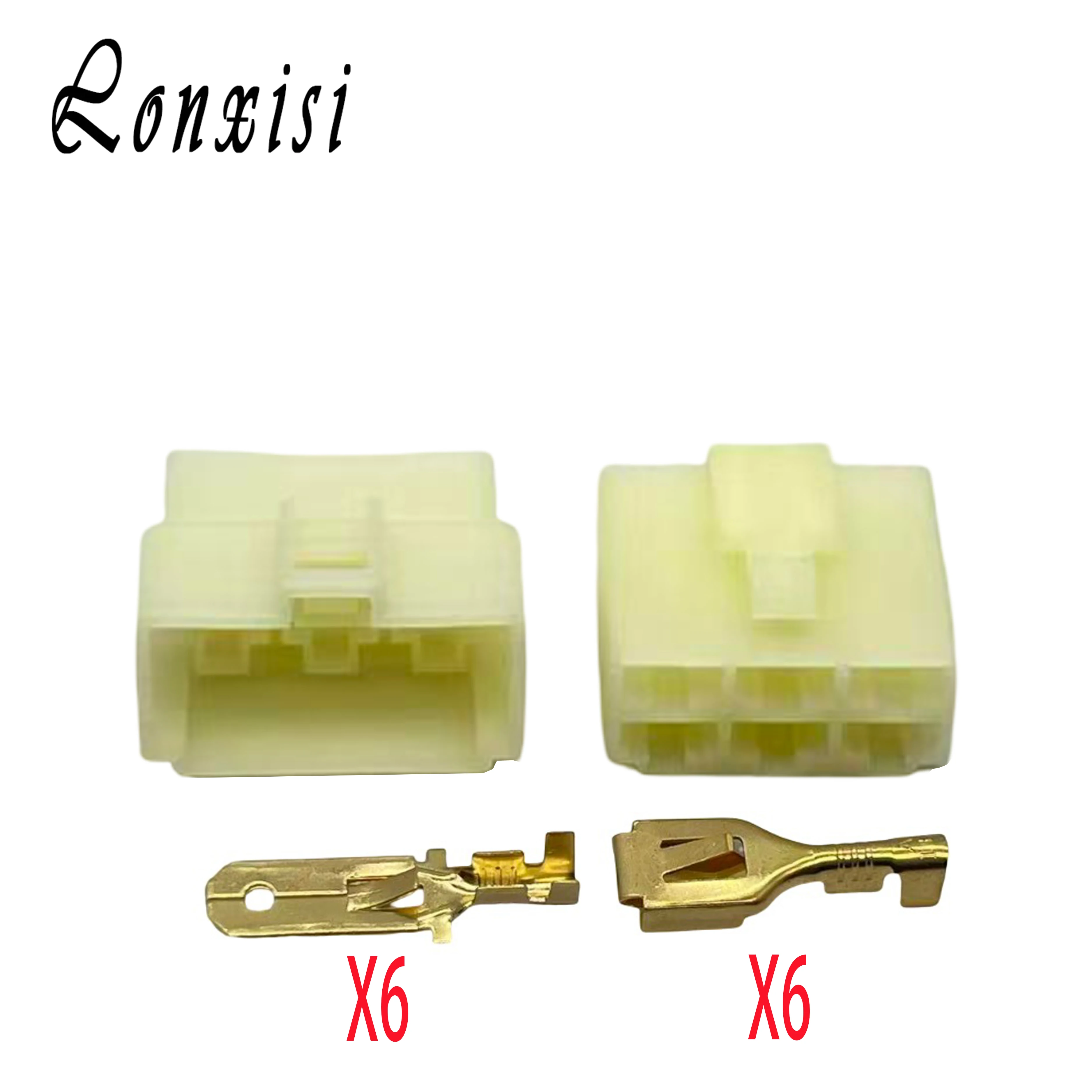 

Наборы из 1/5/10/20 штук: 6,3 мм 6-контактные пластиковые электрические разъемы (штекер/гнездо) для автомобилей, белые