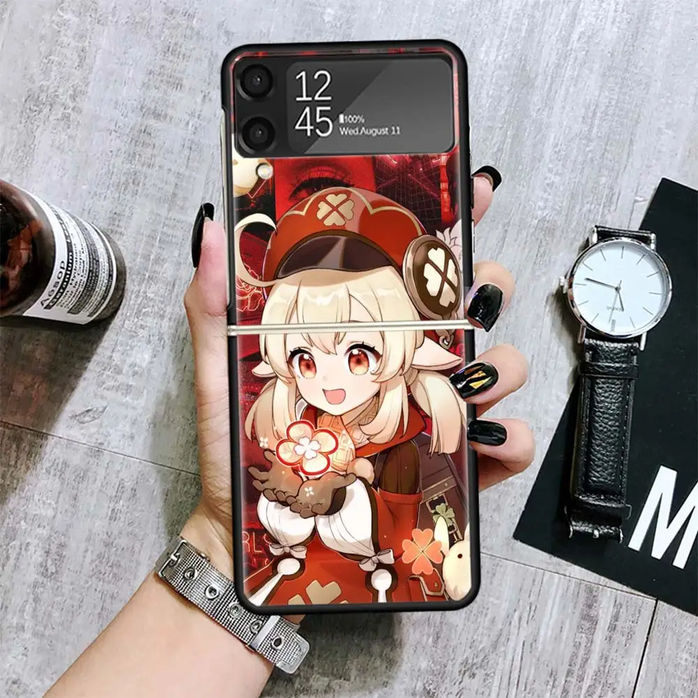 Чехлы Genshin Impact Klee для Samsung Galaxy Z Flip 4 5 6 3 Flip6 Flip4 Flip5 Flip3 ZFlip6 ZFlip5 5G жесткие
