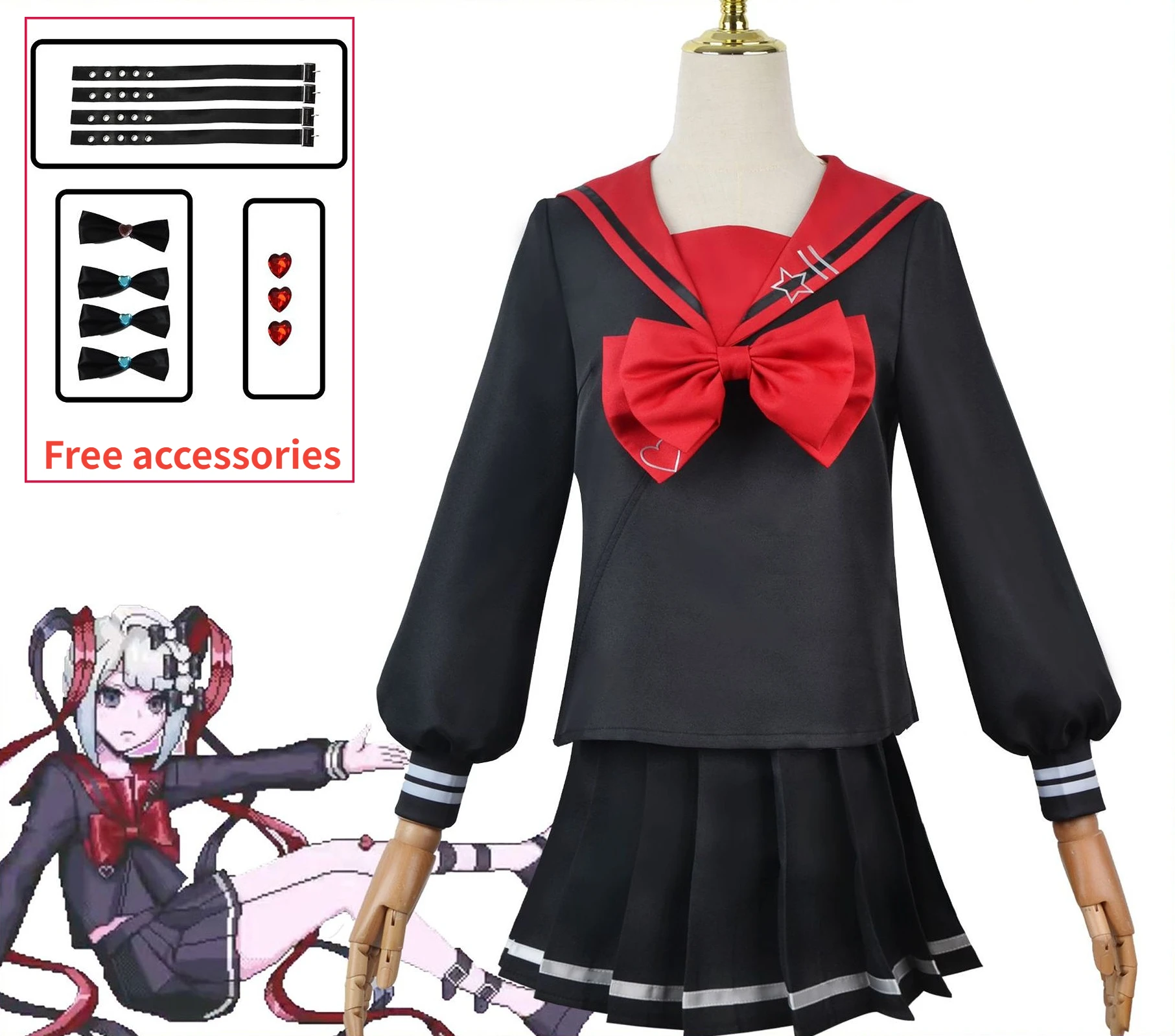 

Cosplay Costumes Game NEEDY GIRL OVERDOSE KAngel Cosplay Shoes Lolita Girls Beautiful Laser JK Sailor Suit School Uniform