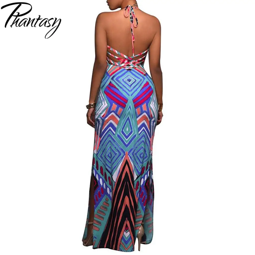 Длинное платье Phantasy в богемном стиле женское без рукавов на шнуровке винтажное