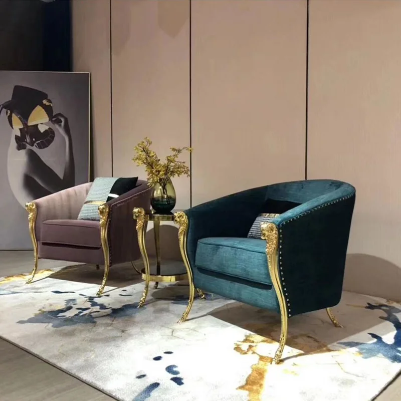 

Кресло с головой овечки, Европейский Тигр, кресло, итальянская модель, роскошный одиночный диван, вилла, благородный талисман, гостиная, клубный диван, стул