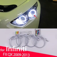 Remote Control Smd RGB multi-color LED Headlight Angel Eyes Bulb Halo Ring Lamp for Infiniti FX QX70 FX35 FX37 FX50 2009-2013