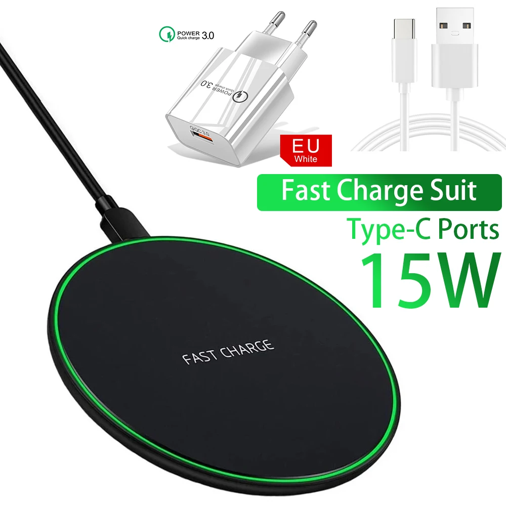 

15W Wireless Charger Suit for iPhone 14 13 12 11 Pro Max X Samsung Xiaomi Phone Chargers Induction Fast Charging Dock Station