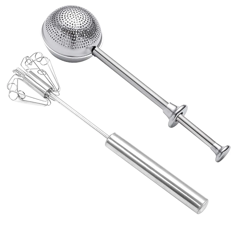 

Flour Or Powdered Sugar Shaker Duster, Stainless Steel Sifter Dusting Wands With Mini Whisk, Flour Sifter Duster Sifter