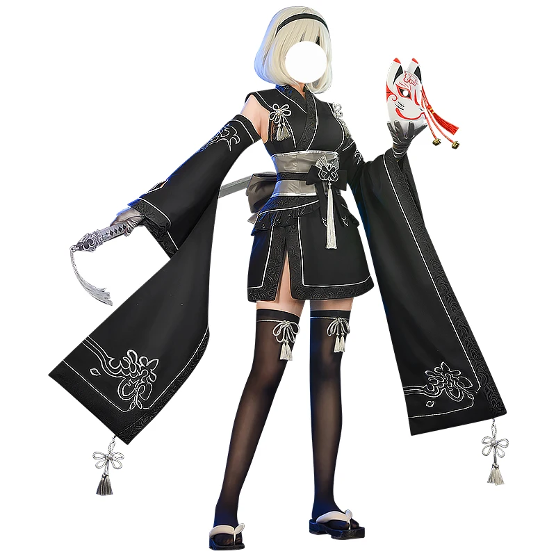 

Game NieR : Automata 2B Cosplay Costume kimono Elegant Sweet Black Combat Uniform Activity Party Role Play Clothing S-XXL