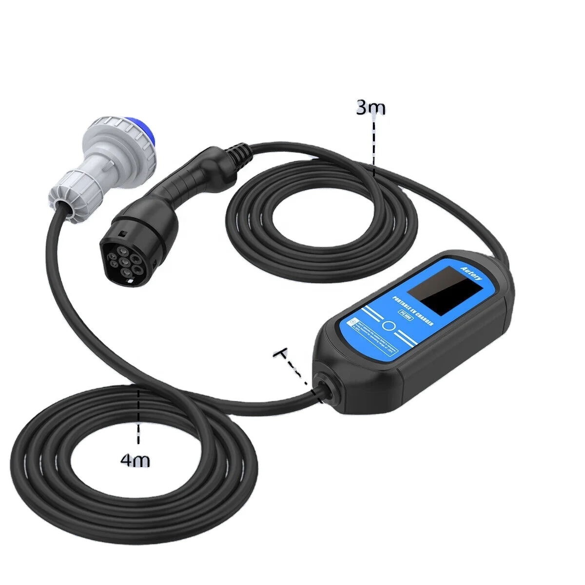 

Level 2 32A 7KW 120V-240V Portable EV Charger Type2 Charging 7M Cable Home