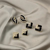 new 2022 geometric fashion dark creative stud earrings micro inlaid zircon luxury earring jewelry for women girl earrings