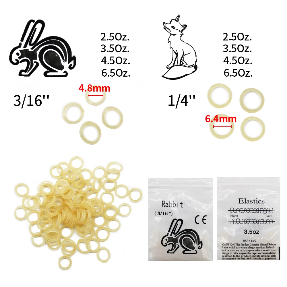 10 пакетов 100 шт./пакет резинка для стоматологических резинок 1/4 дюйма 3/16 2 5 унции 3 4