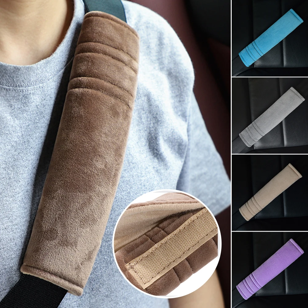 

Universal 2Pcs Car Seat Belt Cover Adjustable Soft Plush Warm Car Safety Belt Cover Shoulder Pad Protection Car Interior Access