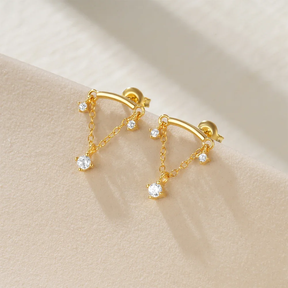 KO из стерлингового серебра 925 восьмиугольные серьги со звездами/каплями воды