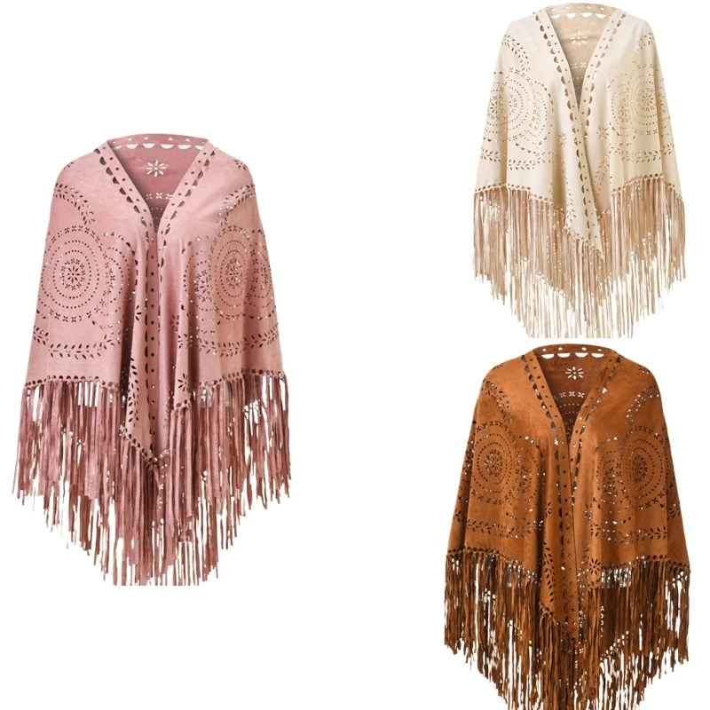 Пончо с шалью и кисточками теплый шарф большая накидка для модного многослойного