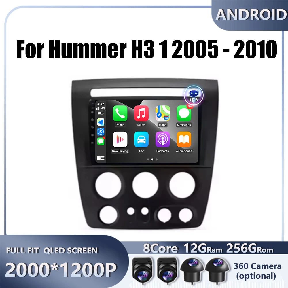 Android Carplay Auto для Hummer H3 1 2005 2006 2007 2008 2009 2010 автомобильный радиоприемник навигация GPS