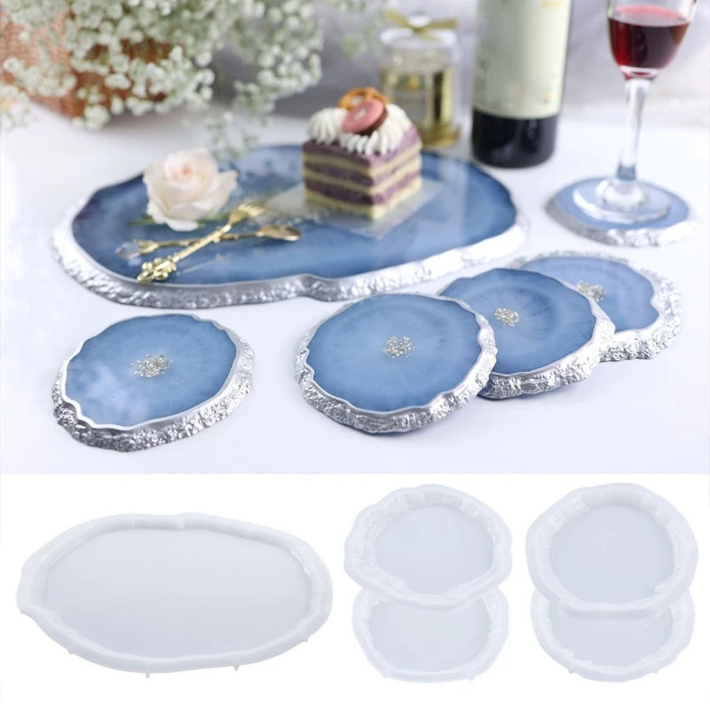 

Irregular Tray Molds DIY Coaster Molds Silicone Trinket Dish Molds Epoxy Resin Casting Molds for DIY Casting Home Decor