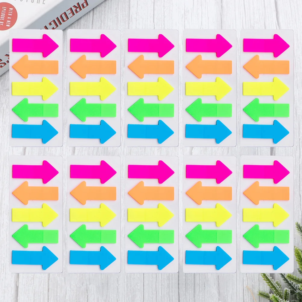 

10 Sets Shaped Stickers Page Markers Stationery Reading Accessories Labels Re-stickable Bookmarks Classified Index