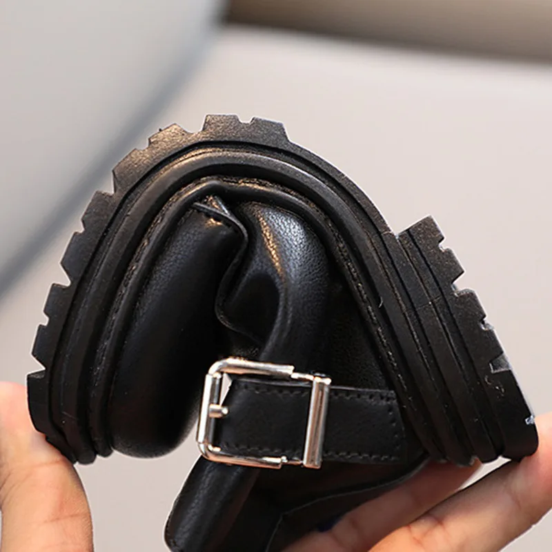 Ботинки детские кожаные в британском стиле простые Нескользящие короткие сапоги