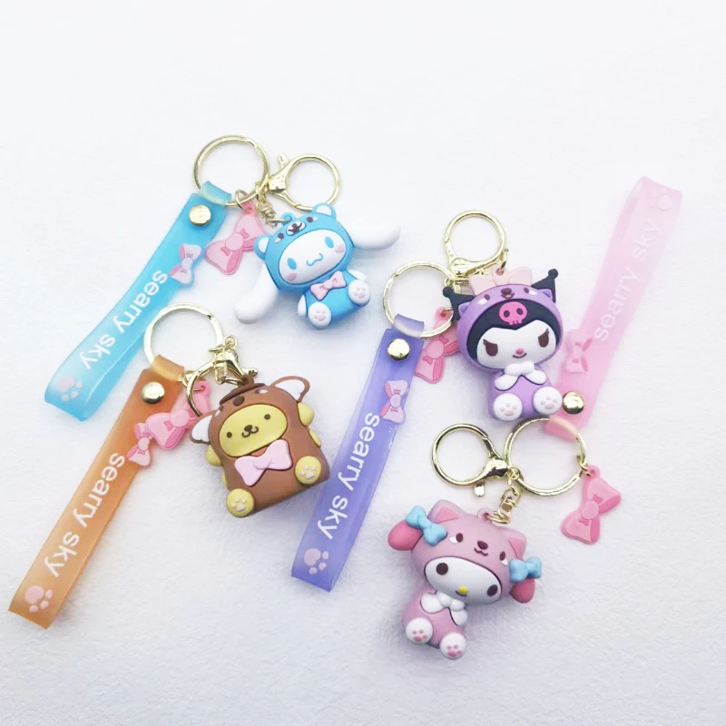 

2022 New Cartoon Anime Doll Kuromi Cinnamoroll Key Chain Couple Pendant Bag Bag Ornaments Car Key Chain Girl Child Gift