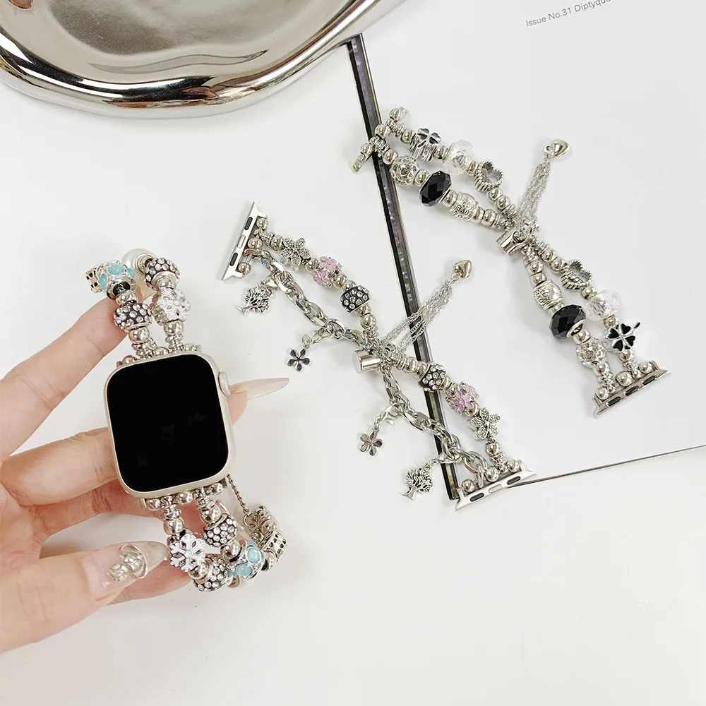 Pandora Strap for Apple Watch Band 49mm 45mm 41mm 44mm 40mm 42mm Women Jewelry Metal Bracelet iWatch Ultra 8 7 6 SE Accessories
