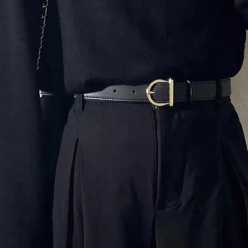 

New Trend Ladies Wedding Pin Buckle Gold Belt Premium Texture Luxury Leather American Ladies Fashion Brand Design Belt 100cm