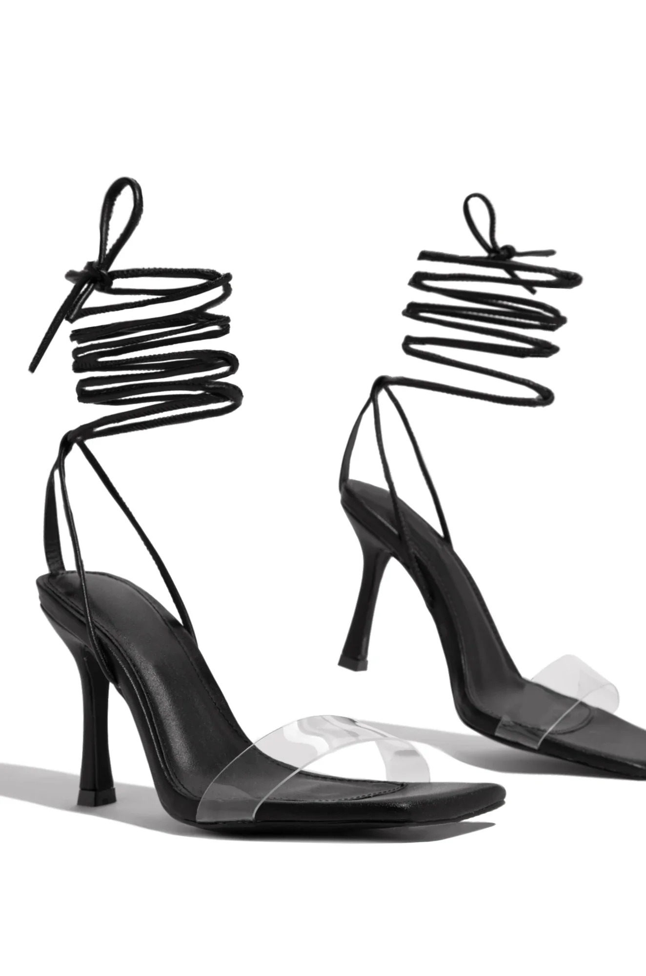 

Женские туфли на шнуровке, черные или белые вечерние туфли на тонком каблуке с перекрестной шнуровкой, Размеры 35-43