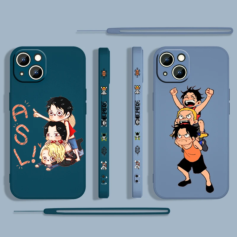 

Anime ONE PIECE Cool Boy For Apple iPhone 13 12 Mini 11 Pro XS MAX XR X 8 7 6S SE Plus Liquid Left Rope Silicone Phone Case