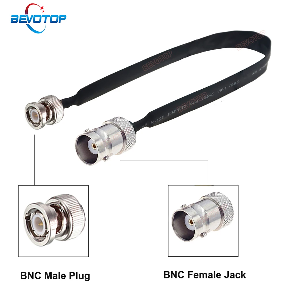 

Door/Window Pass Through Soft Cable BNC Male Plug to BNC Female Jack RF Coaxial Flat Cable 50 Ohm Coax Pigtail Extension Cord