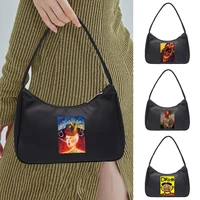 fashion women handbag simple underarm shoulder bags new female daily design zipper totes funny print shopping purse pouch clutch