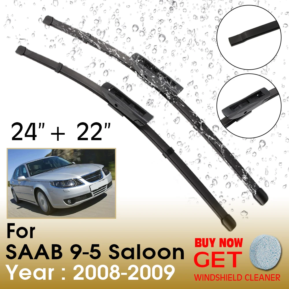 

Car Wiper Blade For SAAB 9-5 Saloon 24"+22" 2008-2009 Front Window Washer Windscreen Windshield Wipers Blades Accessories
